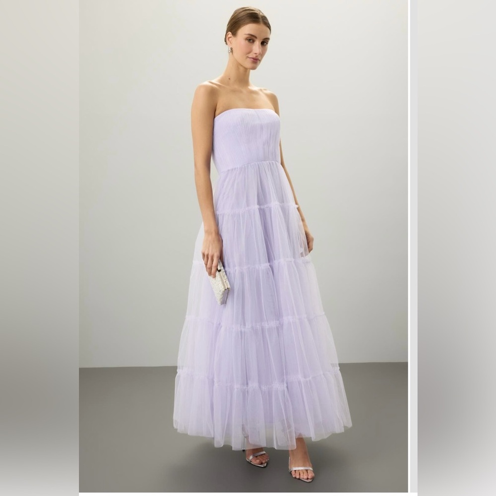 Zac Posen Lavender Strapless Tulle Gown